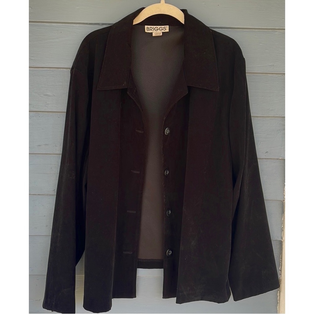 Briggs Black Velvet Button-Down Blazer
